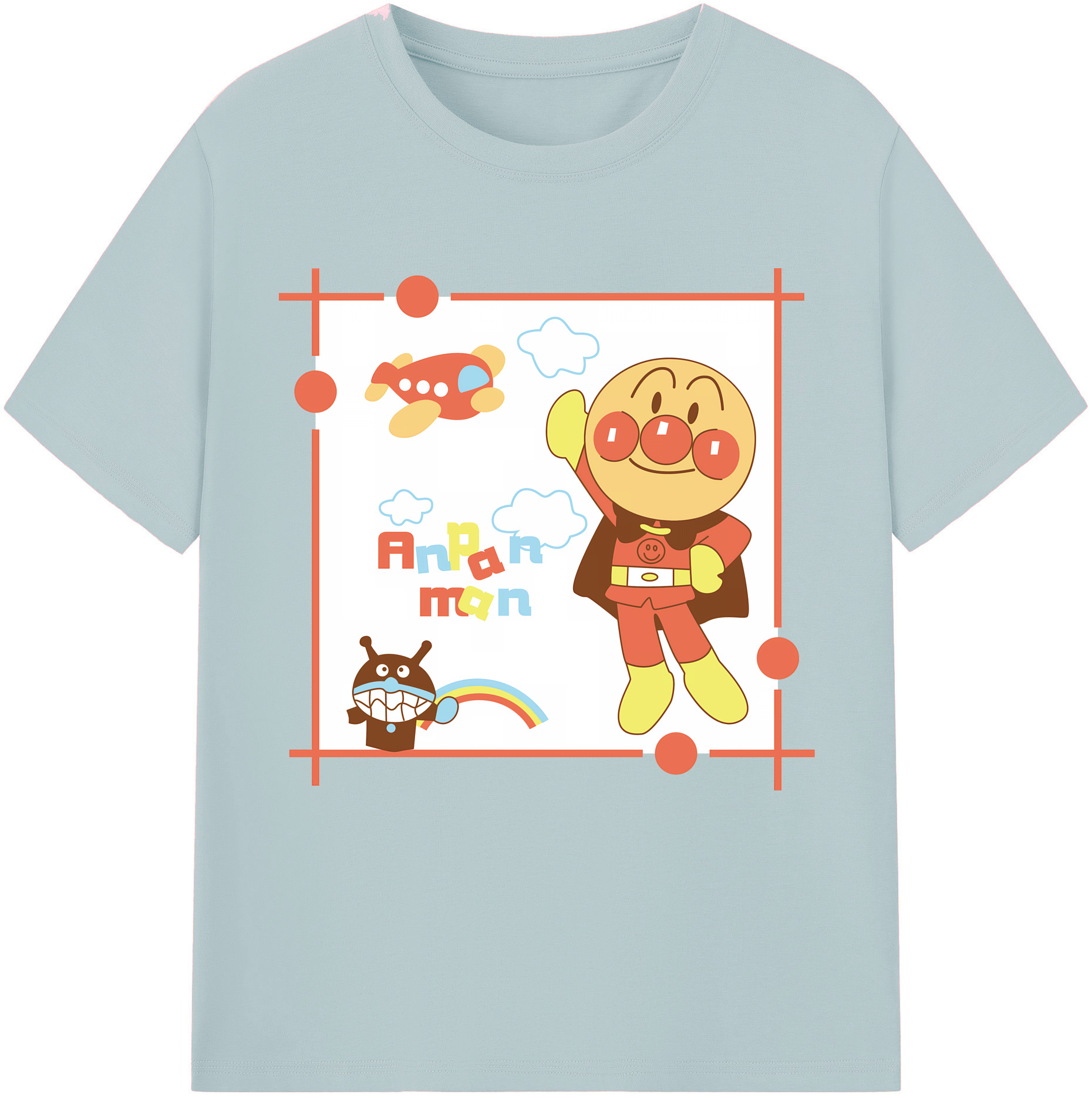 （画像用） アンパンマン Anpanman 綿100％半袖Tシャツ（フロントプリント）